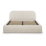 Windsor & Co Sofas Kremno bela oblazinjena zakonska postelja s prostorom za shranjevanje z letvenim dnom 180x200 cm Juno – | Shoptok.si