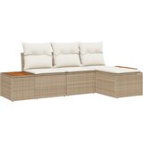  Set vrtnih kauča od 4 dijela s jastucima bež poliratan akacija | shoptok.hr