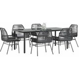  7-dijelni vrtni blagovaonski set s jastucima, crno | shoptok.hr