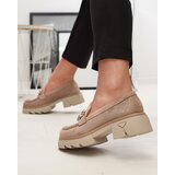 Resti Light brown openwork women's moccasins with ornament Bokkso- Footwear | Shoptok.si
