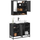 vidaXL 2-dijelni set kupaonskog namještaja crni od konstruiranog drva | shoptok.hr