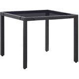  5-dijelni vrtni blagovaonski set od poliratana crni Crna Dužina stola 90 cm | Shoptok.si