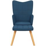  Stolica za opuštanje sa stolcem plava od tkanine | shoptok.hr