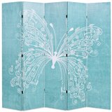 vidaXL Sklopiva sobna pregrada s uzorkom leptira 200 x 170 cm plava | shoptok.hr