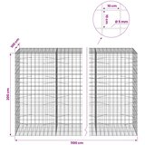 Gabion s žicom debljine 5 mm i mrežom 10x10 cm 1100x100x200 cm | shoptok.hr