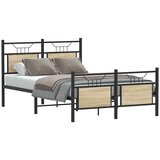 Maison Chic Posteljni okvir - Dvoposteljna postelja - Zakonska postelja brez vzmetnice hrast 120x200 cm inženirski les-J11943, (21761143) | Shoptok.si
