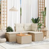 vidaXL 5-dijelni vrtni set sofa s jastucima bež od poliratana | shoptok.hr