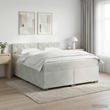  Boxspring krevet s madracem Svjetlosiva 140 x 190 cm Baršun | shoptok.hr