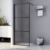 vidaXL Pregrada za tuširanje s prozirnim staklom ESG crna 100 x 195 cm Cijene
