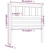  Posteljno vzglavje sivo 81x4x100 cm trdna borovina, (20645503) | Shoptok.si
