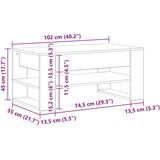  Kava Stol Staro drvo 102 x 55 x 45 cm Konstruirano drvo | shoptok.hr