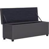  Klupa s pretincem za pohranu od umjetne kože 116 cm siva | shoptok.hr