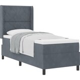 vidaXL Postelja s škatlastim vzmetenjem z vzmetnico temno siva 80x200 cm žamet | Shoptok.si