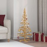 vidaXL Leseno božično drevo z stojalom Rjava 120 cm Trdna borovina | Shoptok.si