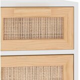  Komoda bijela 60 x 30 x 75 cm masivna borovina i prirodni ratan | shoptok.hr
