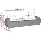  4-dijelni set vrtnih sofa od poliratana s jastucima sivi | shoptok.hr