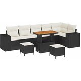  Sjedeća garnitura za vrt 9 kom. Crna poliratan 310 x 145 x 85 cm | shoptok.hr
