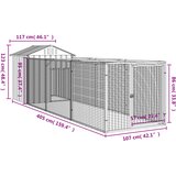  Kućica za pse s krovom antracit 117x405x123 cm pocinčani čelik | shoptok.hr