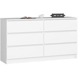 AKORD Komoda, 6 Predalov, Bela, (5000332176) | Shoptok.si