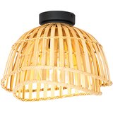 QAZQA Orientalska stropna svetilka črna z naravnim bambusom 30 cm - Pua Cene
