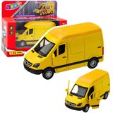 Metalni dostavni kamion s motorom na povlačenje, svjetlima, zvukovima, žutim 1:32 | shoptok.hr