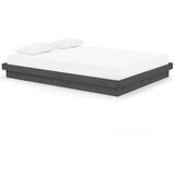 The Living Store Posteljni okvir siv iz trdnega lesa 150x200 cm - Posteljni Okvir, (21529026) | Shoptok.si