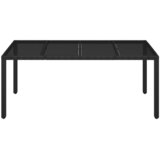  Vrtni stol sa staklenom pločom crni 190x90x75 cm od poliratana | shoptok.hr