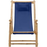  Ležaljka od bambusa i platna modra | shoptok.hr