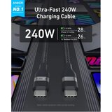 Anker pleteni USB-C na USB-C kabel 240W 0.9m, črn | Shoptok.si