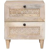 vidaXL Noćni ormarić 2 pcs Bež 40 x 33 x 46 cm masivno drvo manga | shoptok.hr