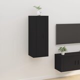 vidaXL Stenska TV omarica črna 40x34,5x100 cm Cene