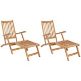  Preklopna palubna 2 pcs Prirodna Čvrsto teak drvo | shoptok.hr