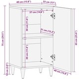 Ormarić Komoda Crna i zlatna 40 x 33 x 75 cm masivno drvo manga | shoptok.hr
