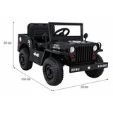  Otroški avto na akumulator Retro Military 4x4 - črni | Shoptok.si
