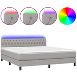  box spring s madracem LED svjetlosivi 180x200 cm tkanina | shoptok.hr