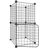  Kavez za ljubimce s 8 panela i vratima crni 35 x 35 cm čelični | shoptok.hr