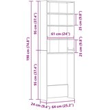 Ormarić za perilicu rublja boja dimljenog hrasta 64x24x190 cm | shoptok.hr