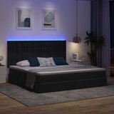  LED krevet za pohranu s madracem Tamnosiva 200 x 200 cm Baršun | shoptok.hr