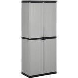  Vrtni ormarić za pohranu s 3 police sivo-crni 68 x 40 x 168 cm Cijene