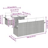  Sjedeća garnitura za vrt 6 kom. Bež poliratan 100 x 55 x 73 cm | Shoptok.si