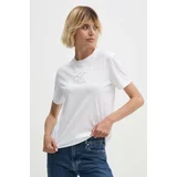 Calvin Klein Jeans Bombažna kratka majica ženska, bela barva, J20J224791
