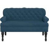 Klupa s naslonom plava 119,5 x 64,5 x 75 cm baršunasta | Eponuda.com
