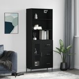 The Living Store Visoka komoda črna 69,5x34x180 cm inženirski les - Visoka Omarica, (21429291) Cene