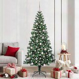  Umjetno predsvijetljeno božićno drvce Zelena 210 cm PVC i metal | shoptok.hr