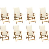 The Living Store Zložljivi vrtni stoli z blazinami 8 kosov trden akacijev les - Vrtni Stol, (21478907) | Shoptok.si