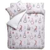 Catherine Lansfield Svetlo rožnata podaljšana posteljnina za zakonsko posteljo iz mikropliša 230x220 cm Festive Gnomes – Cene