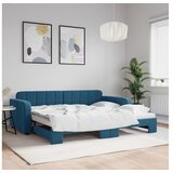 vidaXL Izvlečna dnevna postelja modra 90x200 cm žamet Cene