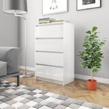 vidaXL Komoda visok sijaj bela 60x35x98,5 cm iverna plošča Cene