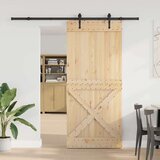 vidaXL Drsna vrata s kompletom vodil 90x210 cm trdna borovina | Shoptok.si