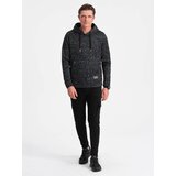 Ombre Bluza męska nierozpinana kangurka z kapturem - grafitowy melanż | shoptok.hr
